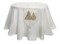 Melrose 13" Cream White and Silver Colored Christmas Tree Embroidered Table Runner
